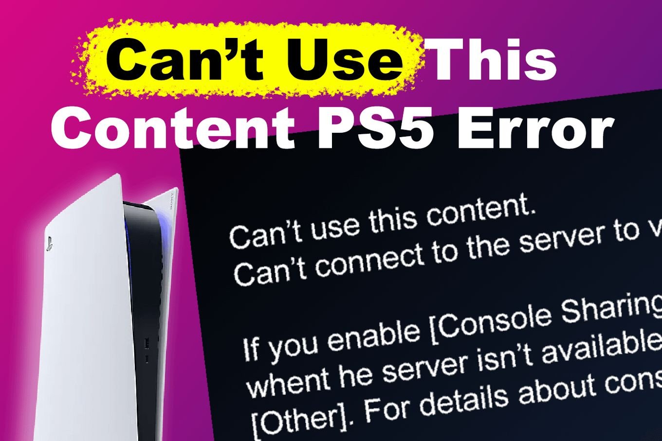 Cant Use This Content Ps5